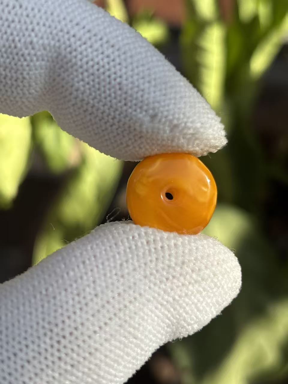 3925天然蜜蜡琥珀老蜡平安扣配饰13.6x4.8mm