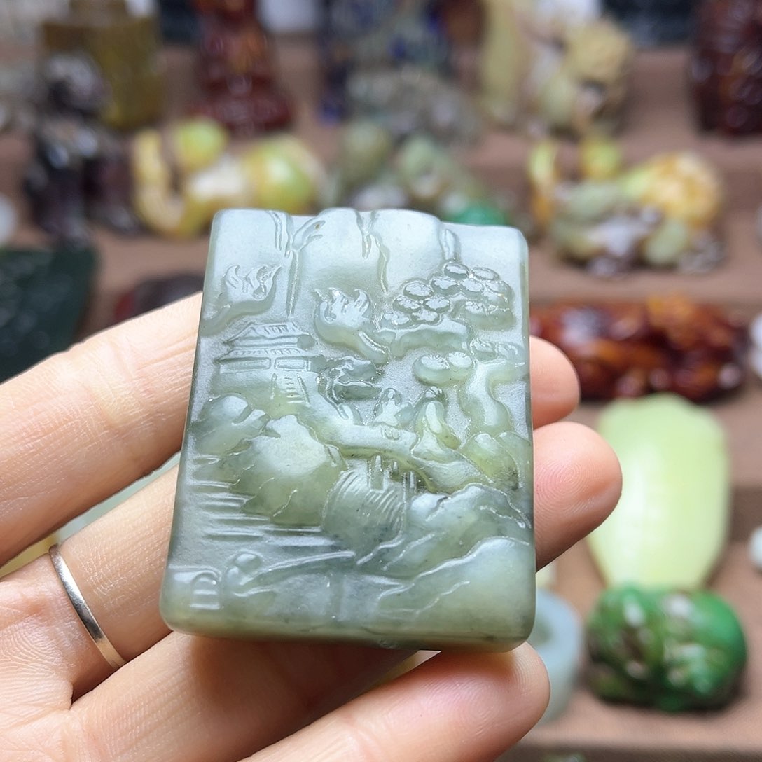 白玉菩提吊坠128。。