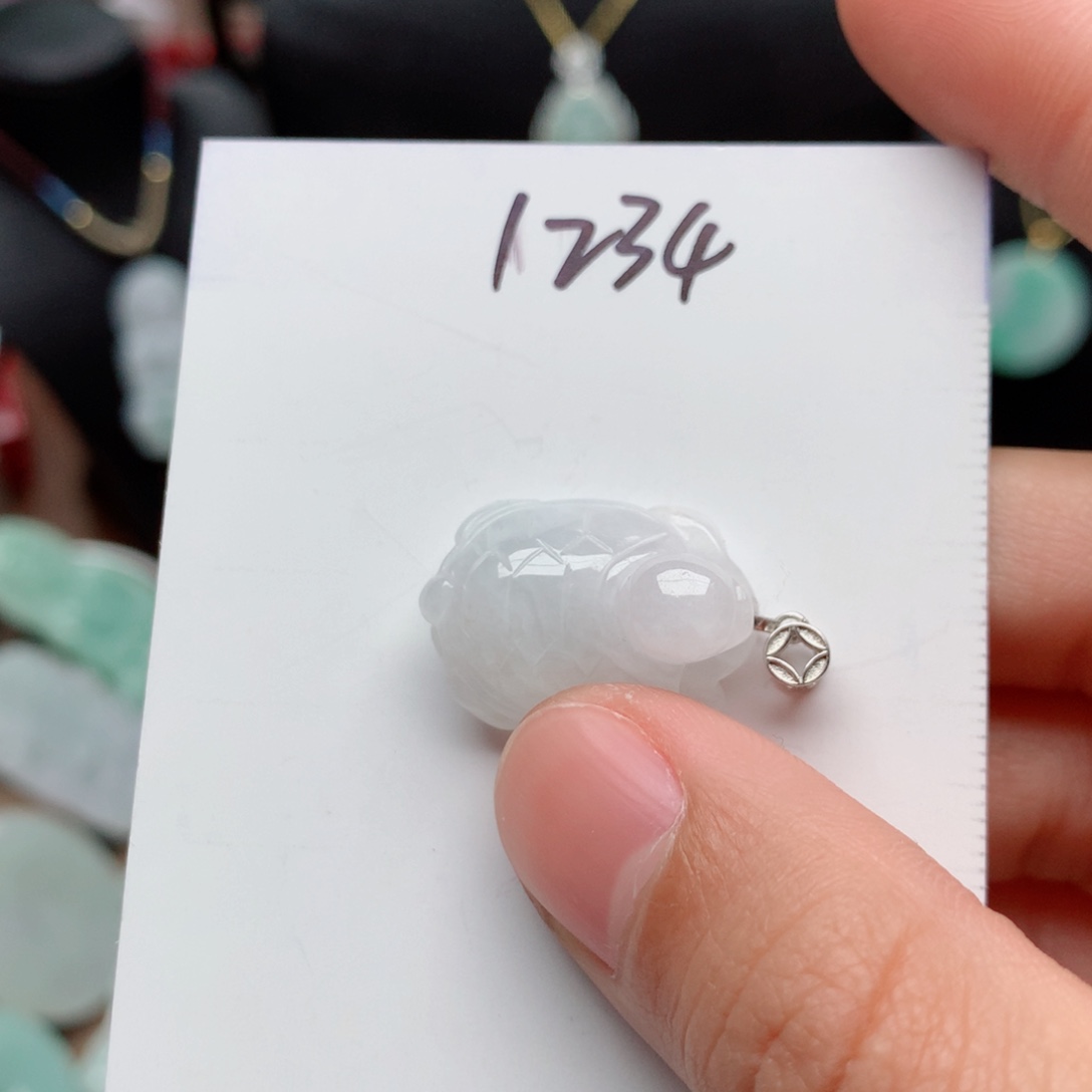 翡翠颈饰银S925镶嵌吊坠