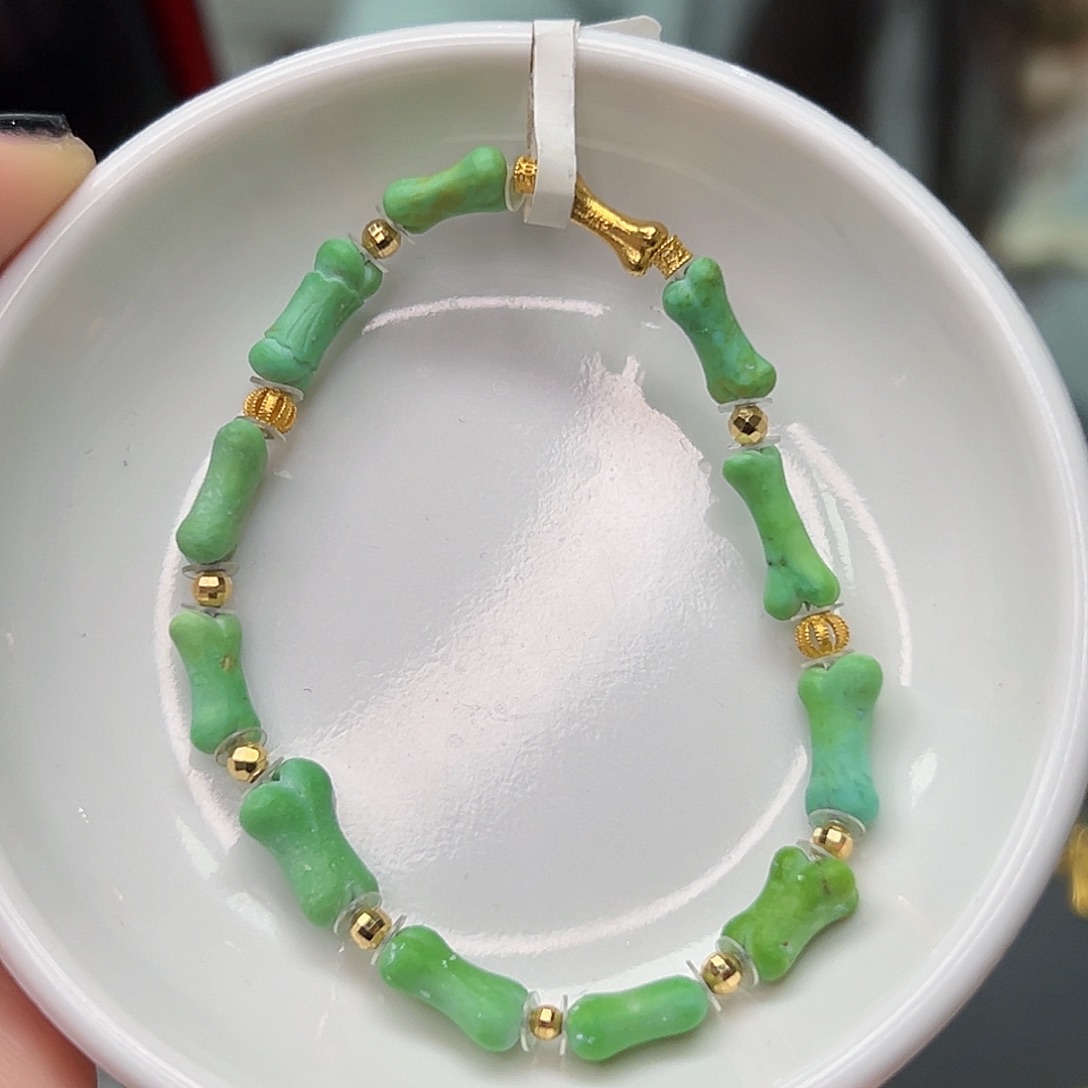 绿松石珠宝奇石18K金镶嵌