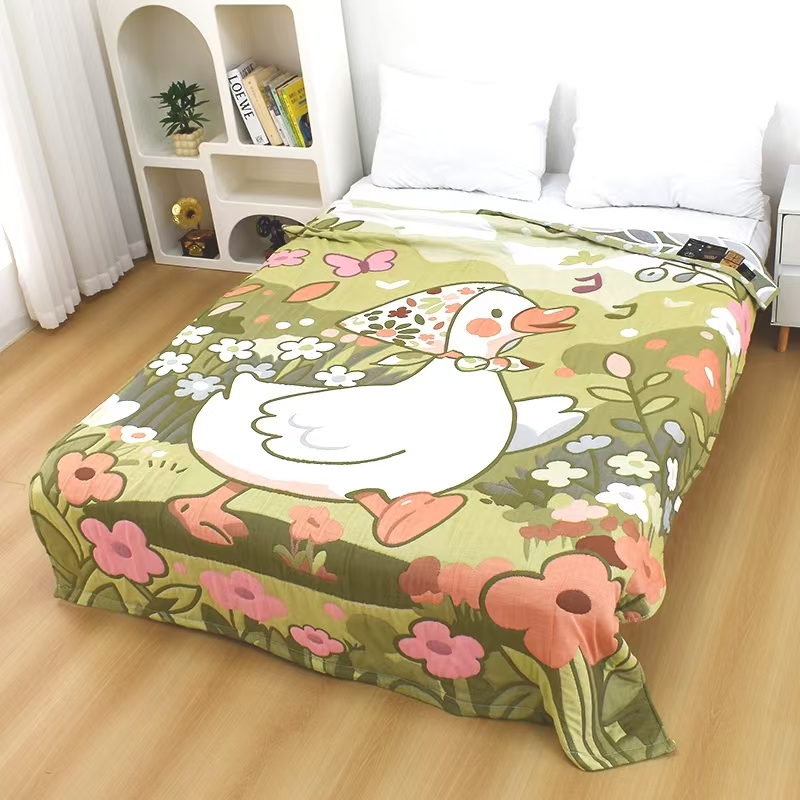 春游鸭{泡芙被）1.5*2.0四季通用透气性好