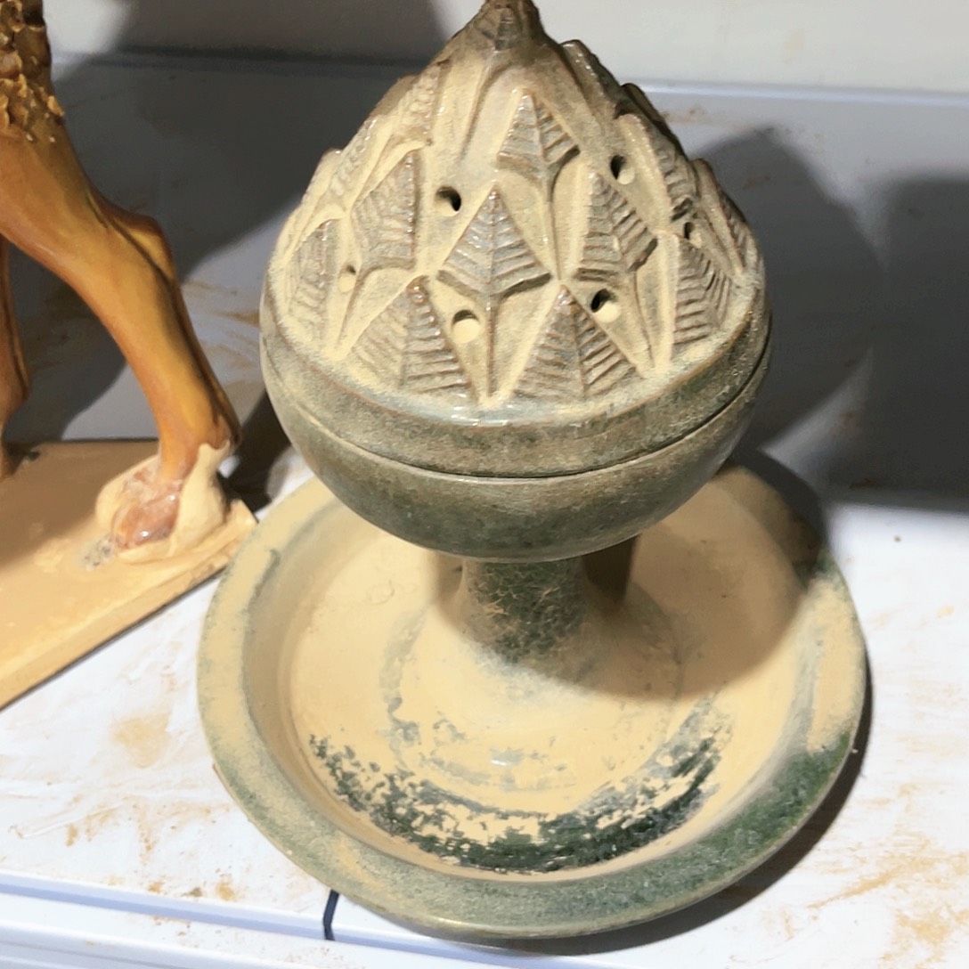 瓦当摆件摆件茶桌茶台陶瓷李*