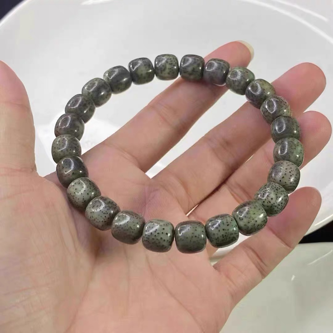 海南河豚原生态星月菩石玉料单圈手串文玩佛珠绕指柔单圈手串