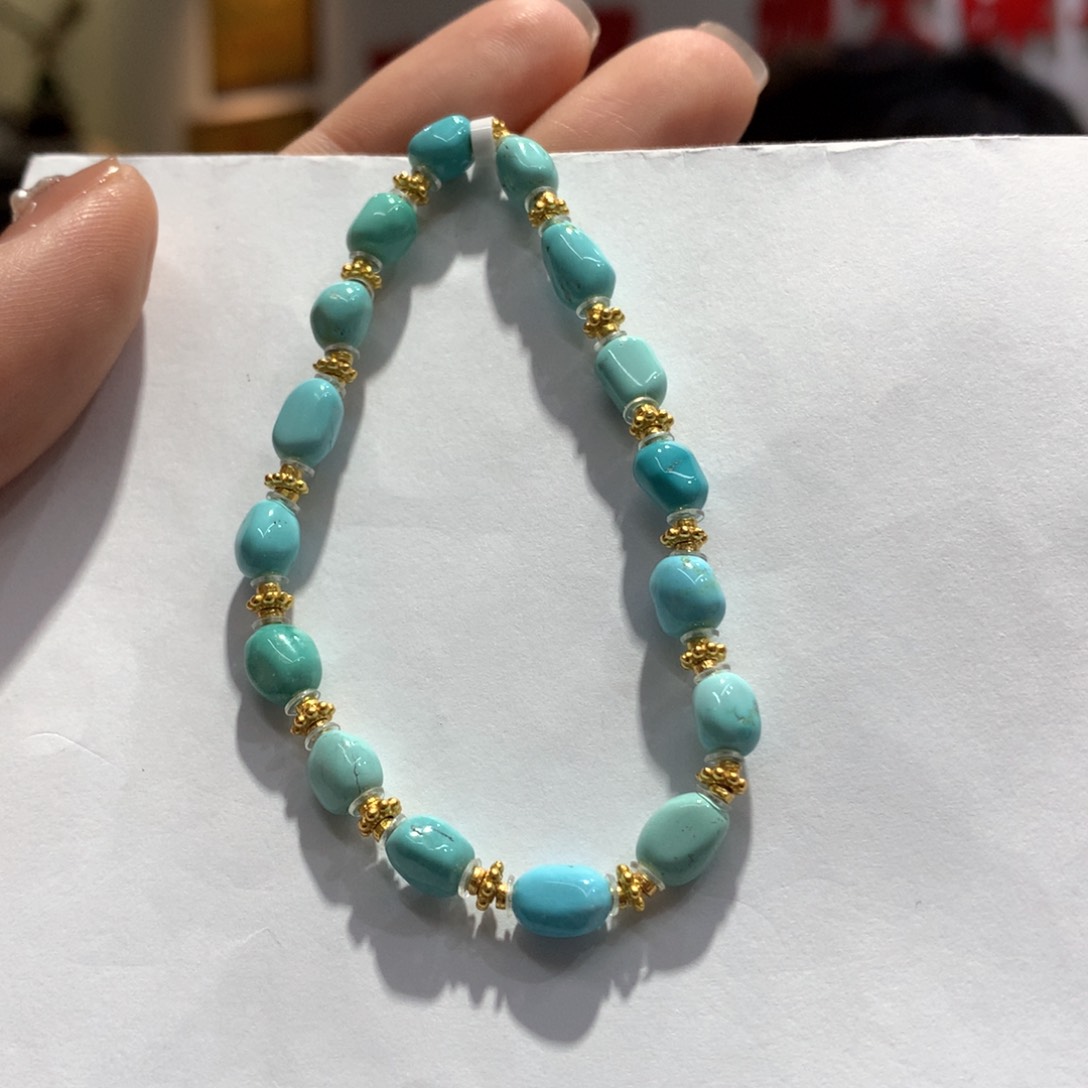 绿松石单圈银S925镶嵌