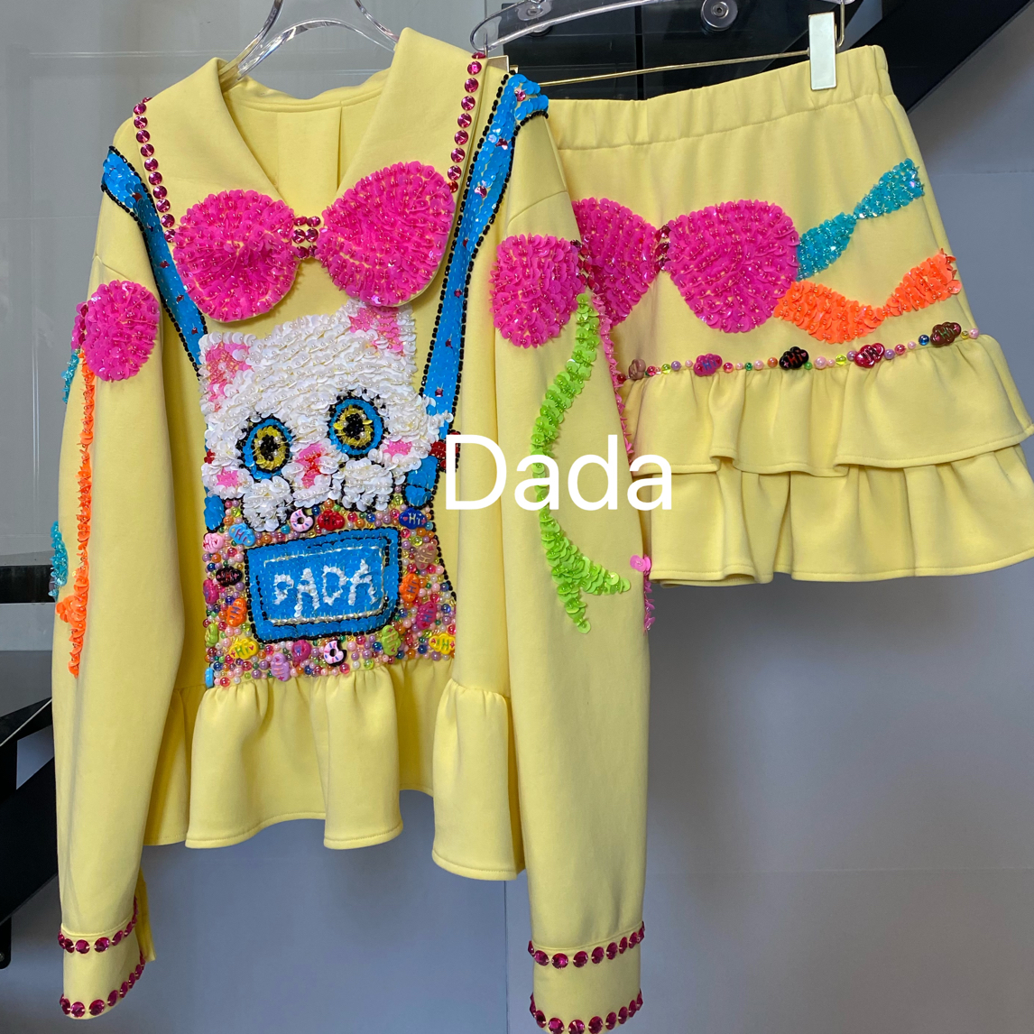 Dada设计款新款重工个性款休闲时尚百搭洋气宽松套装C15516