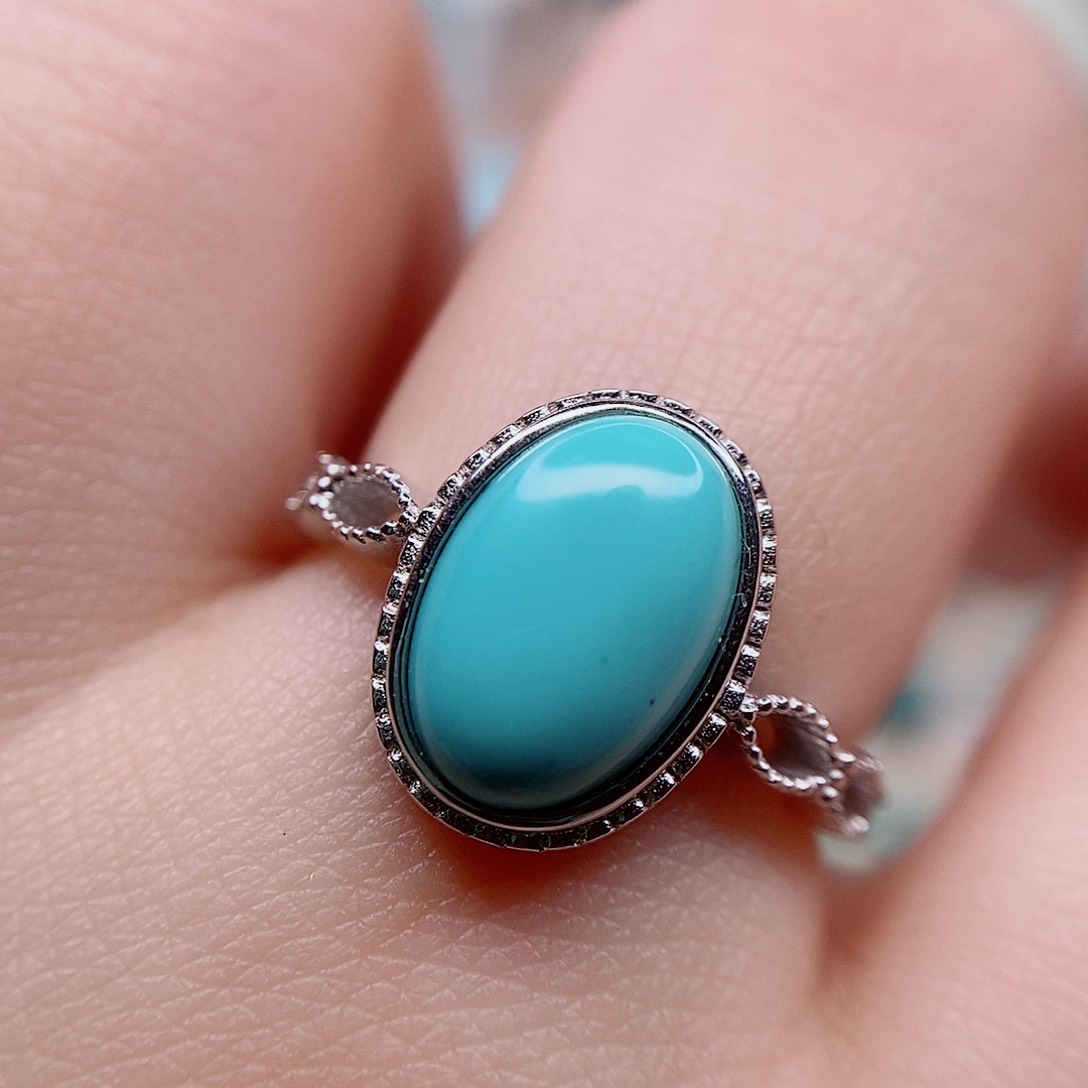绿松石戒指银S925镶嵌