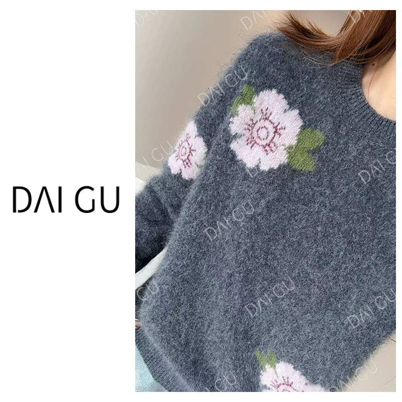 【花开富贵】大角羊全毛拉绒！爆款气质优雅保暖毛衣宽松B3818