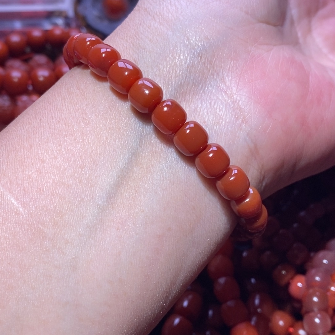 南红玛瑙未镶嵌手链卡7.5