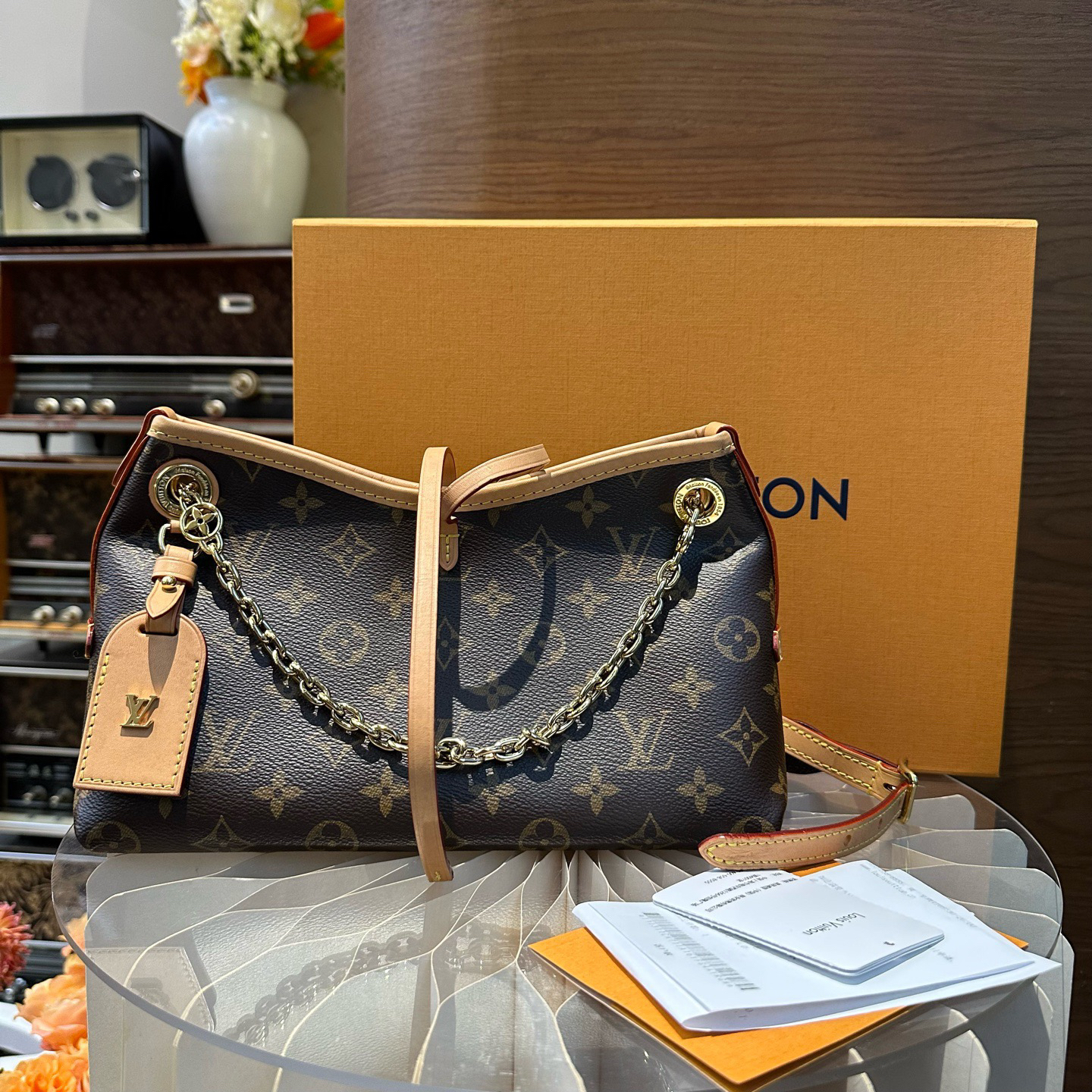 99新 LouisVuitton/路易威登 CARRYALL BB手袋迷你号25年3月票