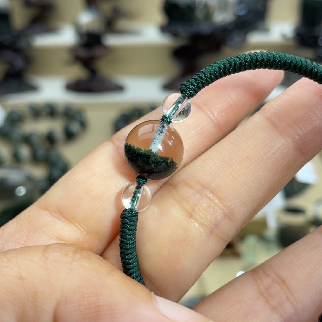 水晶手链未镶嵌绿幽灵单珠手绳