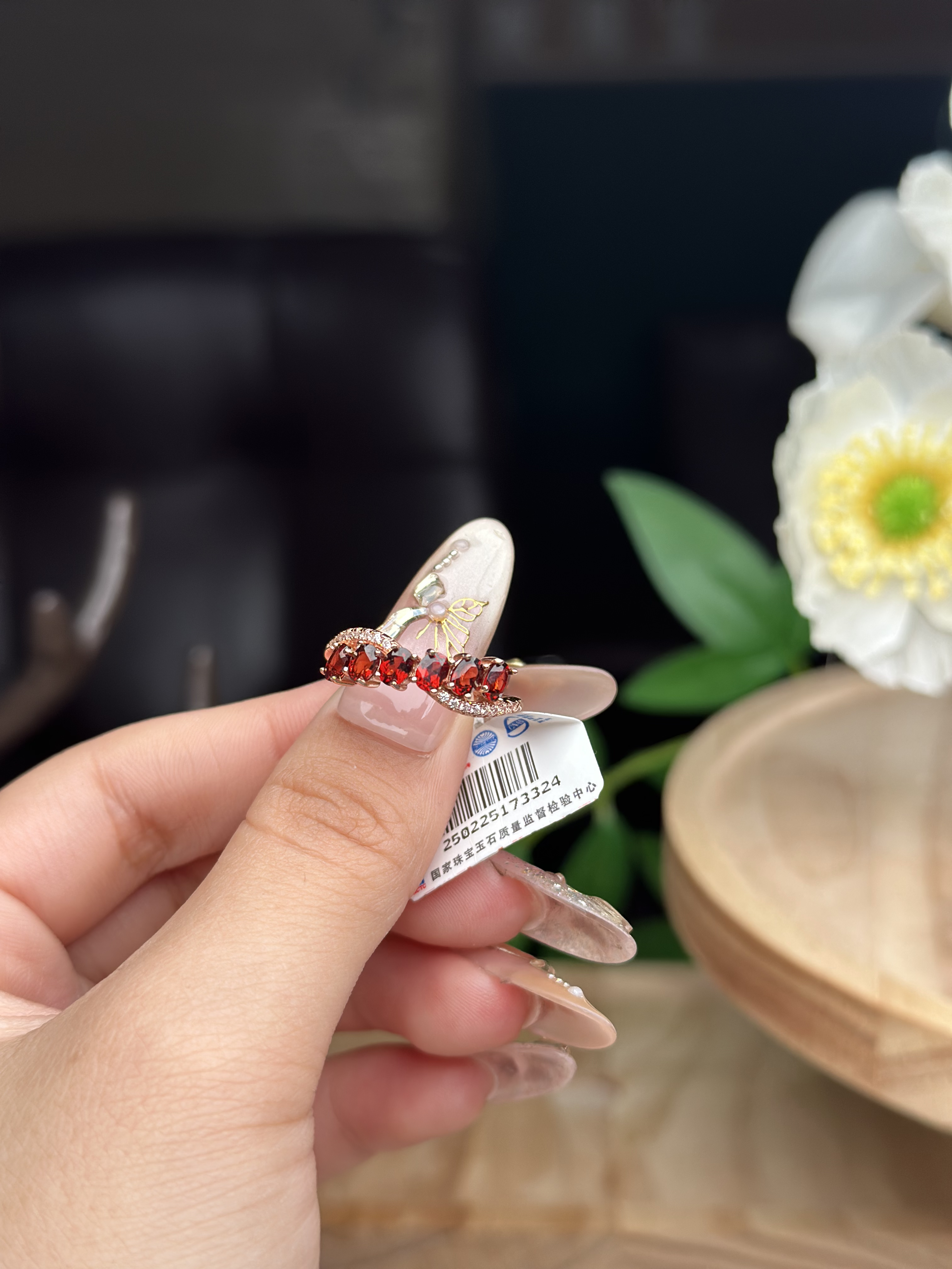 【328】天然石榴石戒指