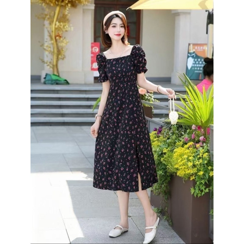 【文姐推荐C051-060】碎花显瘦通勤连衣裙女秋季款气质收腰中长裙