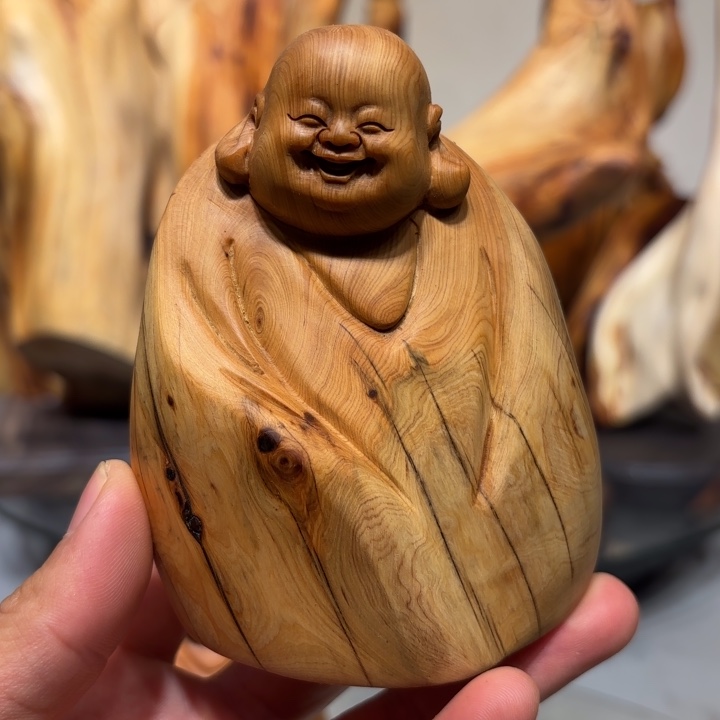 木弥勒佛题材手把件弥勒佛