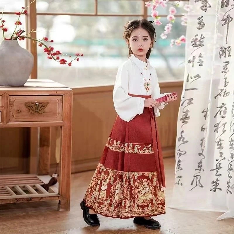 3004女童春秋款马面裙套装裙