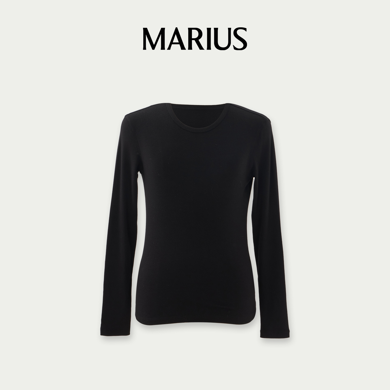 MARIUS“珠珠T”百搭慵懒感舒适柔软合身打底圆领长袖T恤