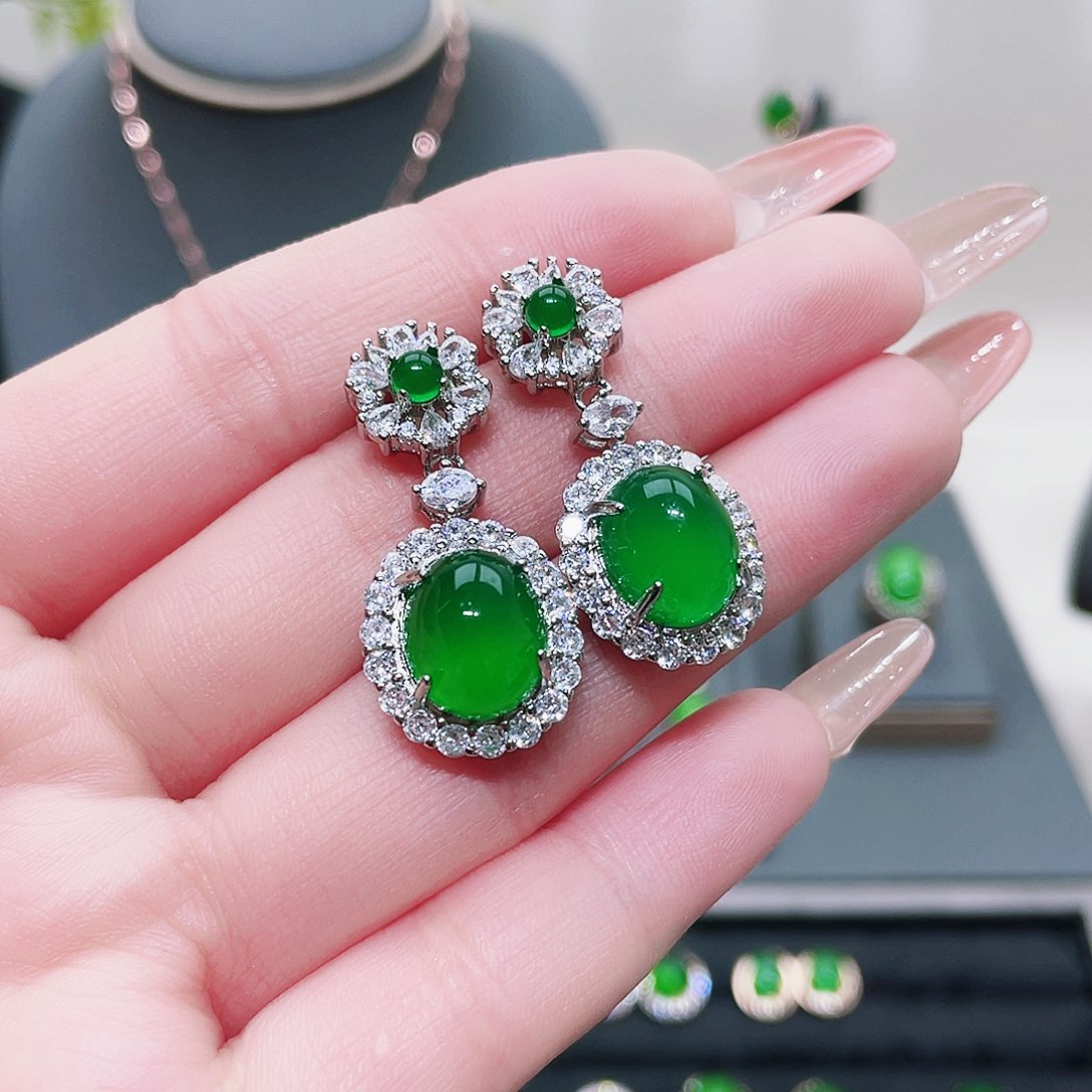 玛瑙/玉髓耳坠合金