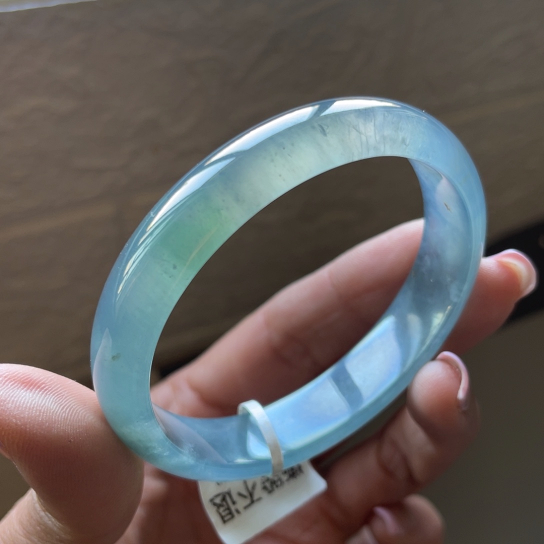 翡翠手镯未镶嵌小*58.5圈贵妃镯三天鉴赏期（分单）