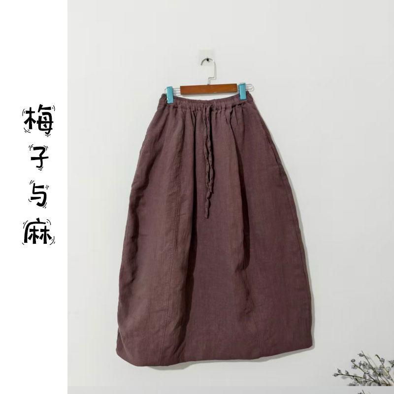 【大梅子推荐】设计款亚麻棉半裙JG6522B-裙长90臀围130