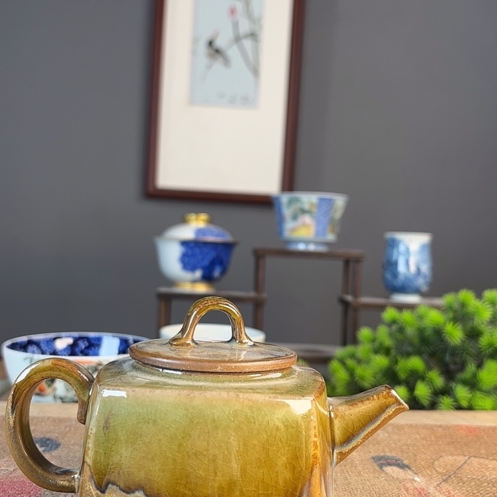 摆件景德柴烧茶杯多人