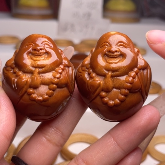 橄榄核手串/手链弥勒一对