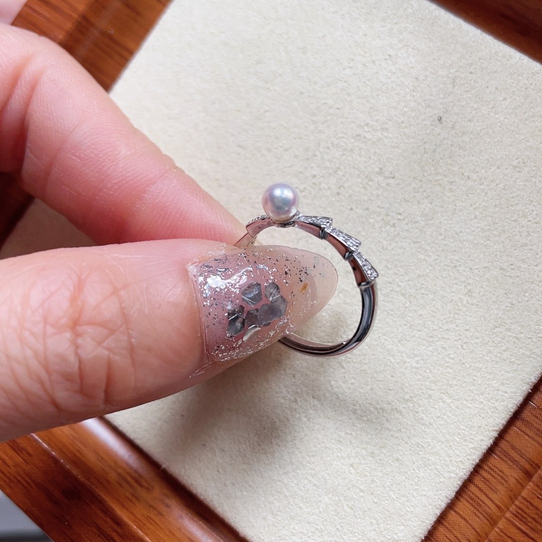 海水珍珠戒指银S925镶嵌