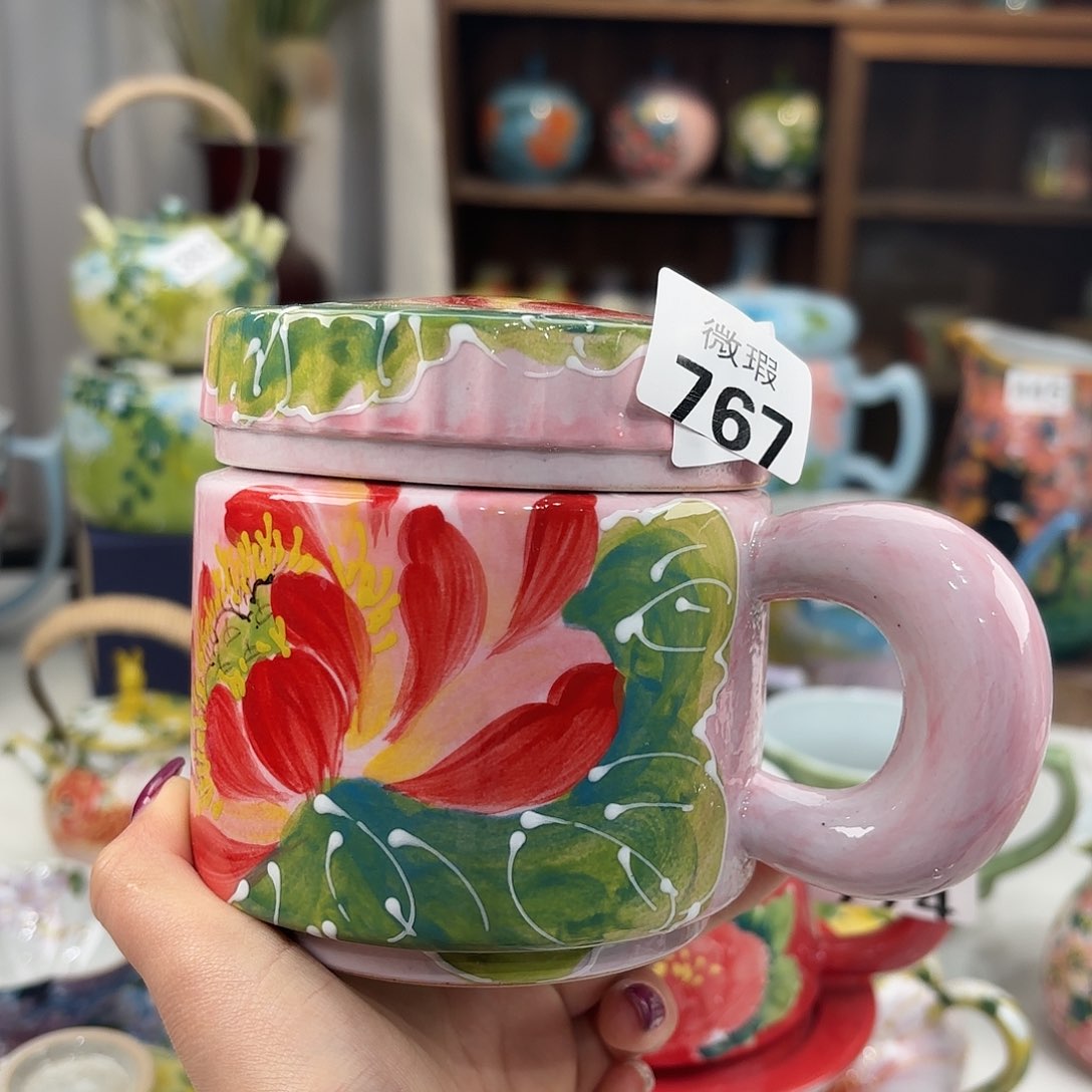 瓷片景德镇手绘高温釉下彩陶瓷茶具