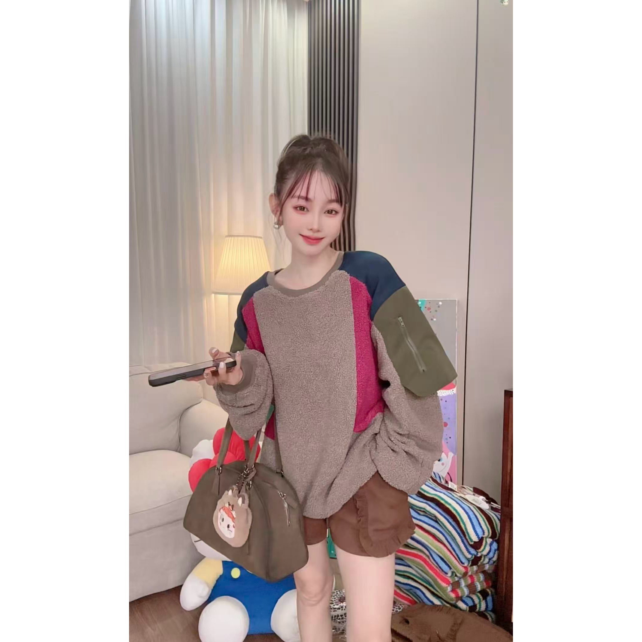 【小宝家】韩系加厚小泰迪拼接卫衣