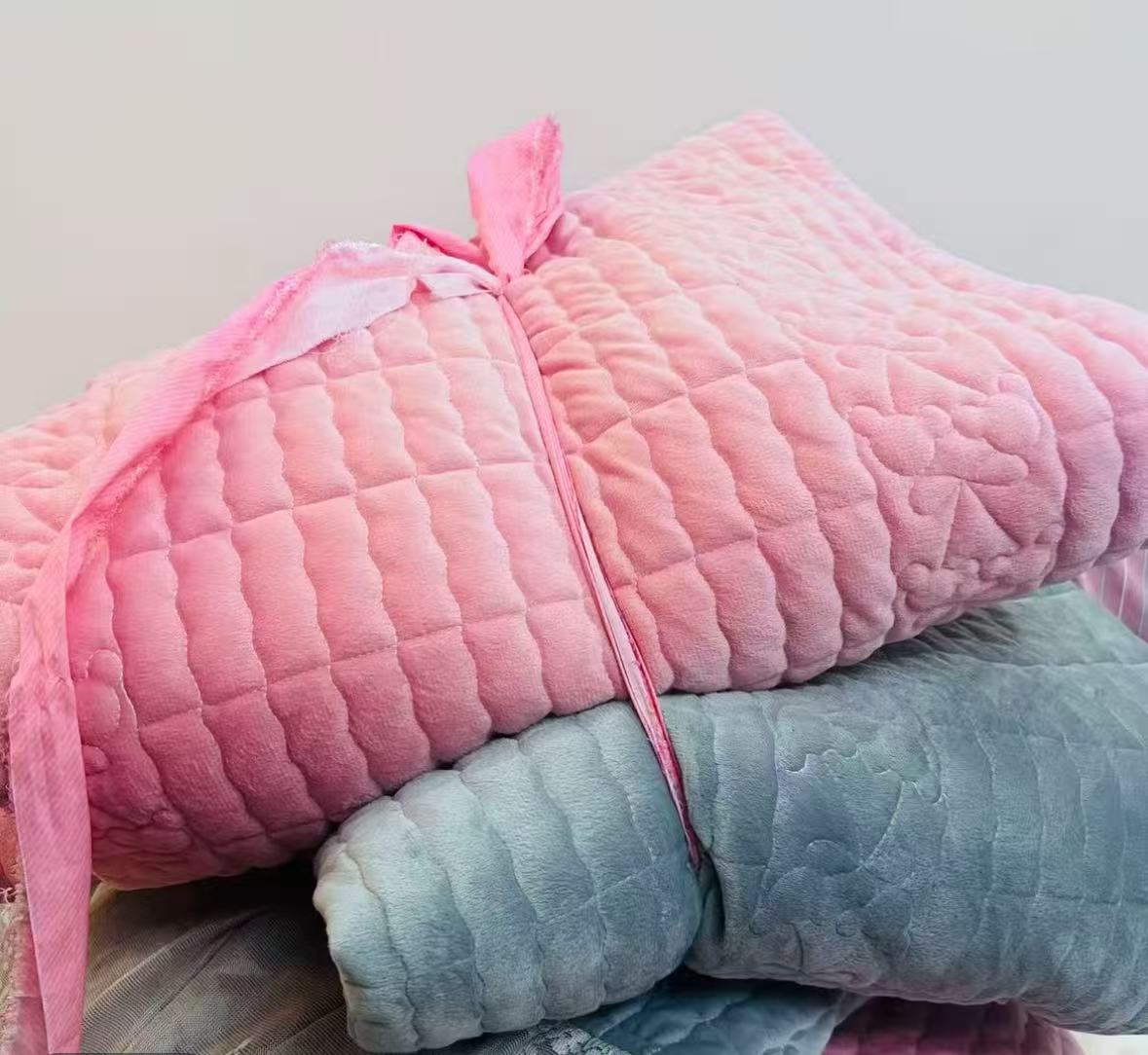 【孤品清仓】冬季宝宝绒纯色保暖夹棉加厚单床盖