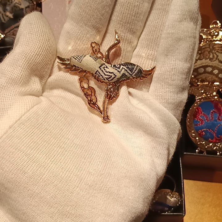 织绣和平小屋非遗蜀锦仙鹤墨绿色