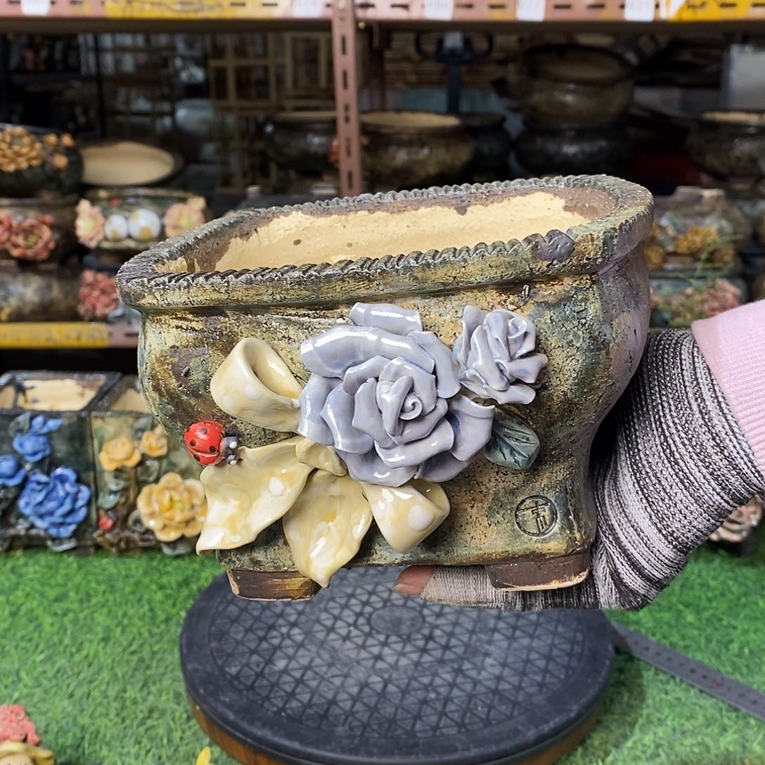 红陶青藤花器多肉花盆