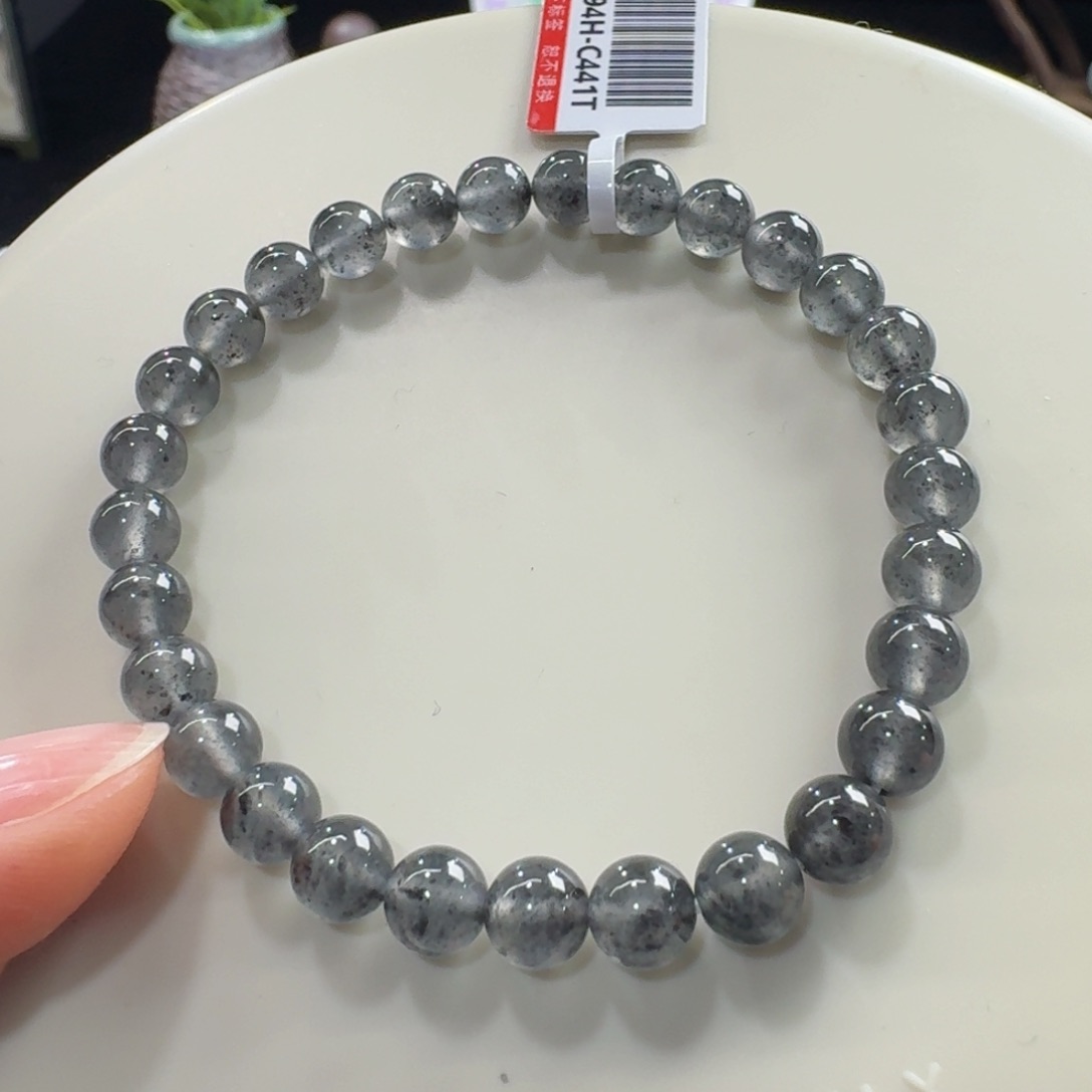 未镶嵌手链翡翠高冰玻乌鸡单圈6mm