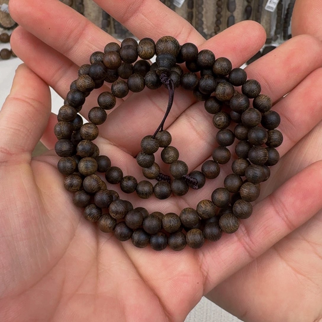 沉香手串棋楠沉香张勺子九九沉圆珠卡6+保16克