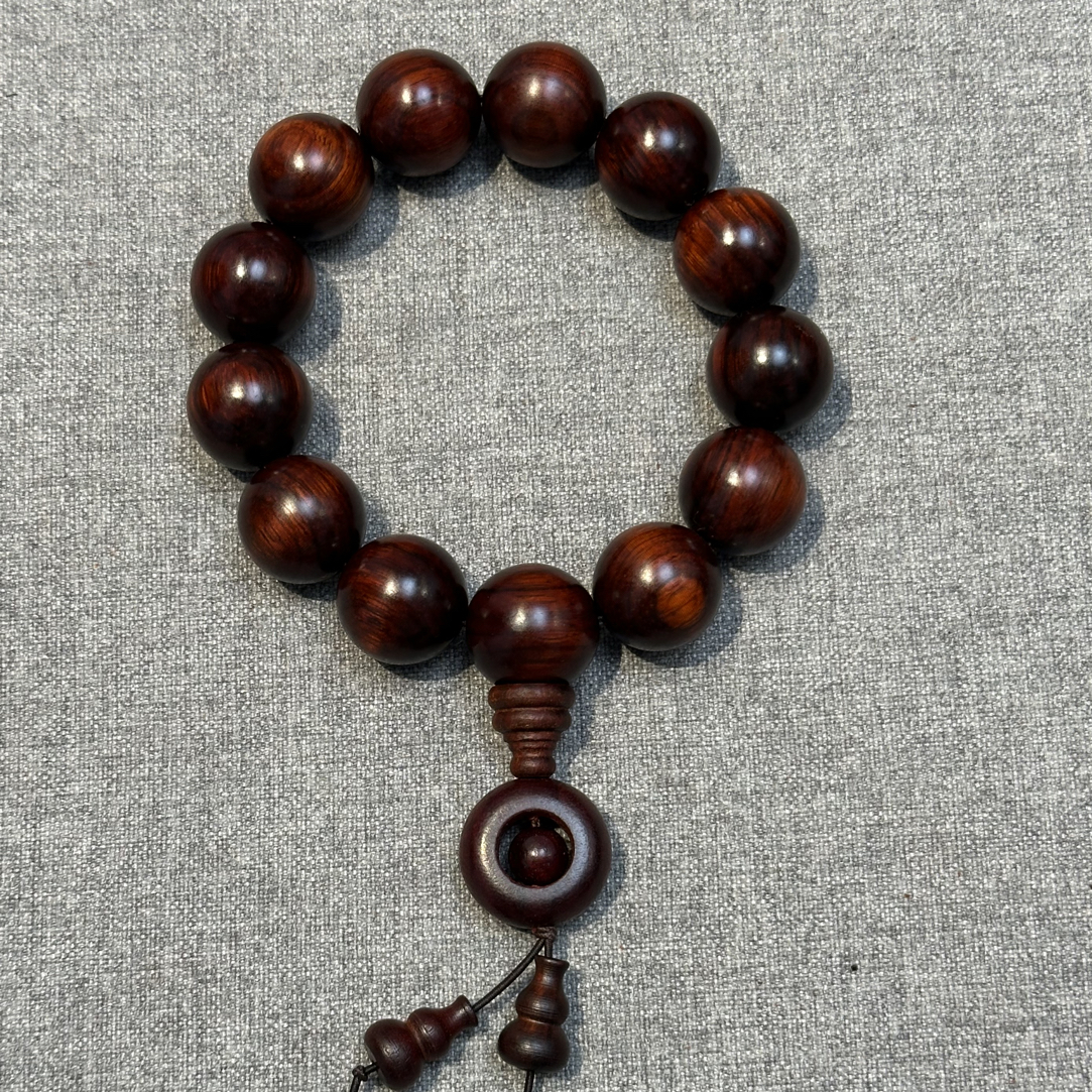 紫檀木质首串 1.8*13颗 精抛