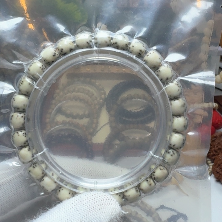 星月菩提手串3号车尺寸8.7石玉河豚单圈