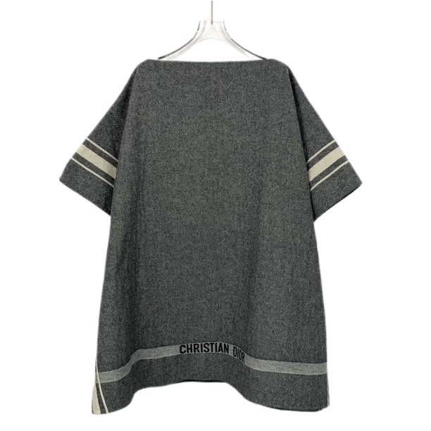 99新 DIOR/迪奥 CW0006 灰色斗篷披肩大衣外套 S码