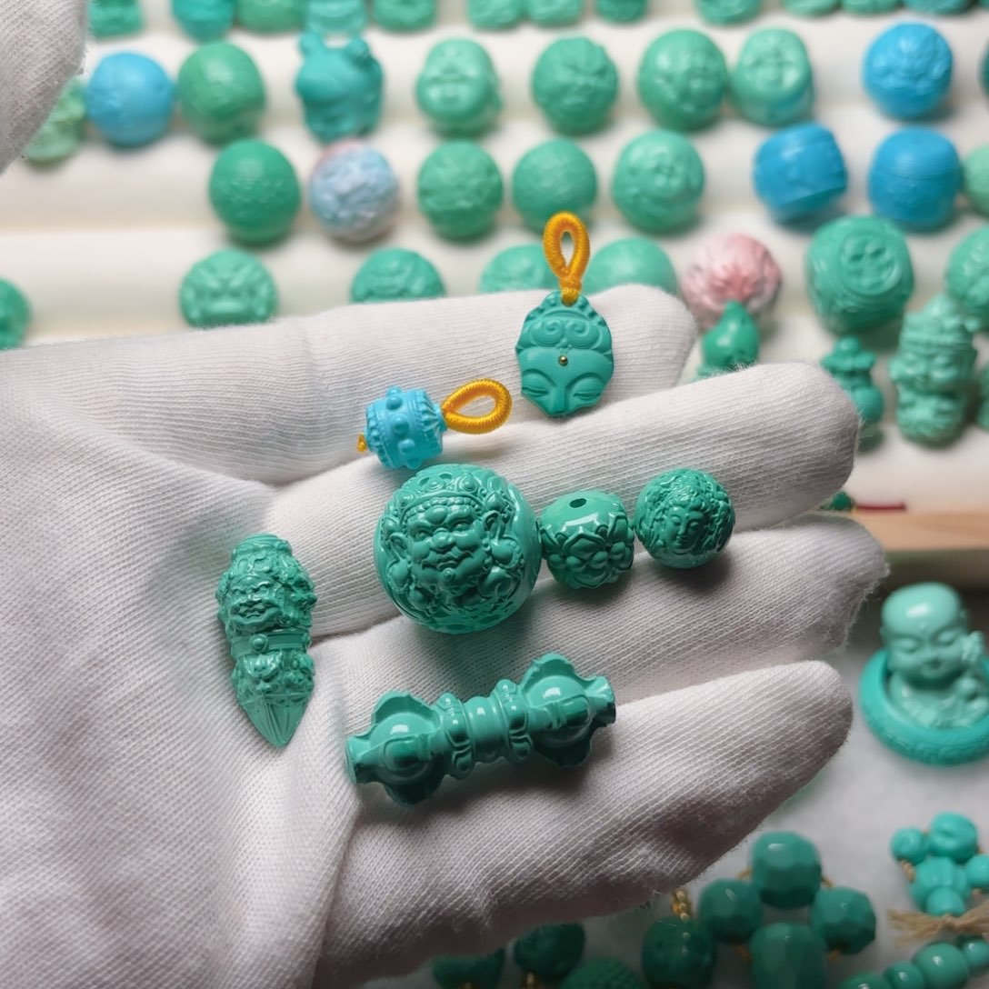 ～***～19黄财神11并蒂莲和观音降魔杵2个、转经筒和残佛