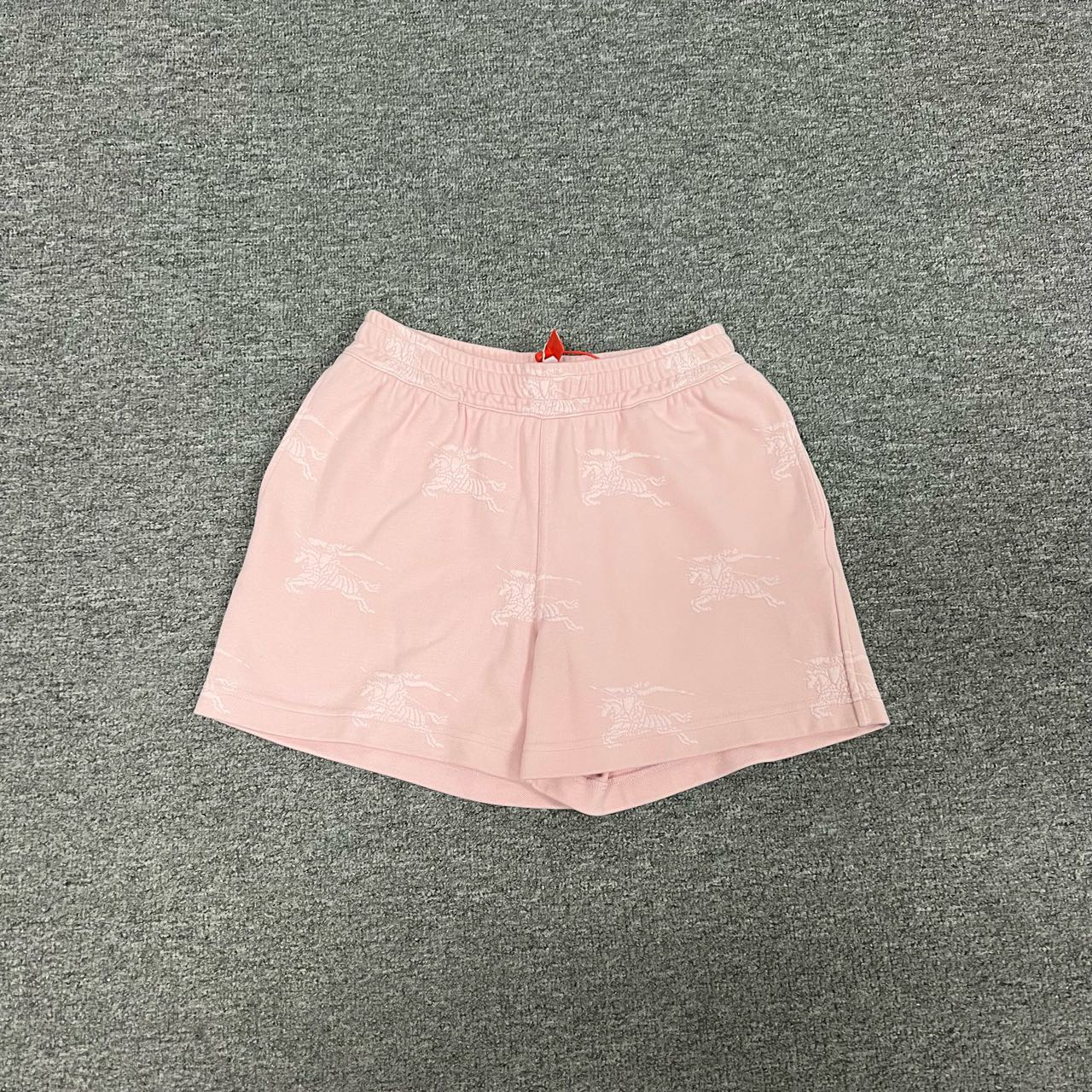 99新 BURBERRY/博柏利 粉色 战马Logo 休闲短裤 Xs码 松紧腰