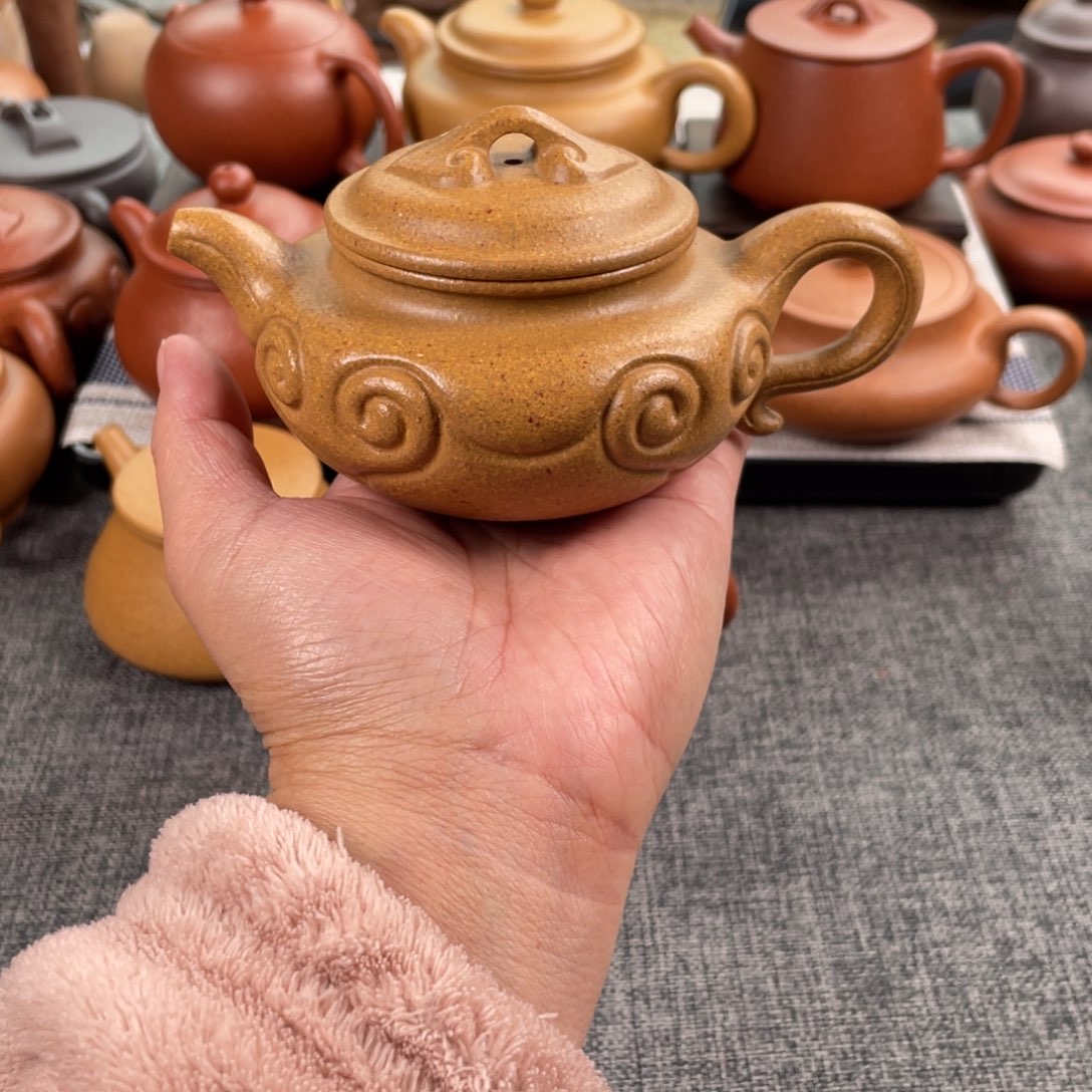 紫砂茶壶黄金段仿古如意全手30目170