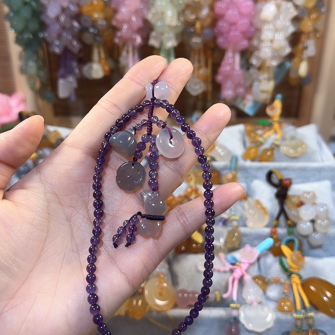 玛瑙/玉髓手机挂件未镶嵌