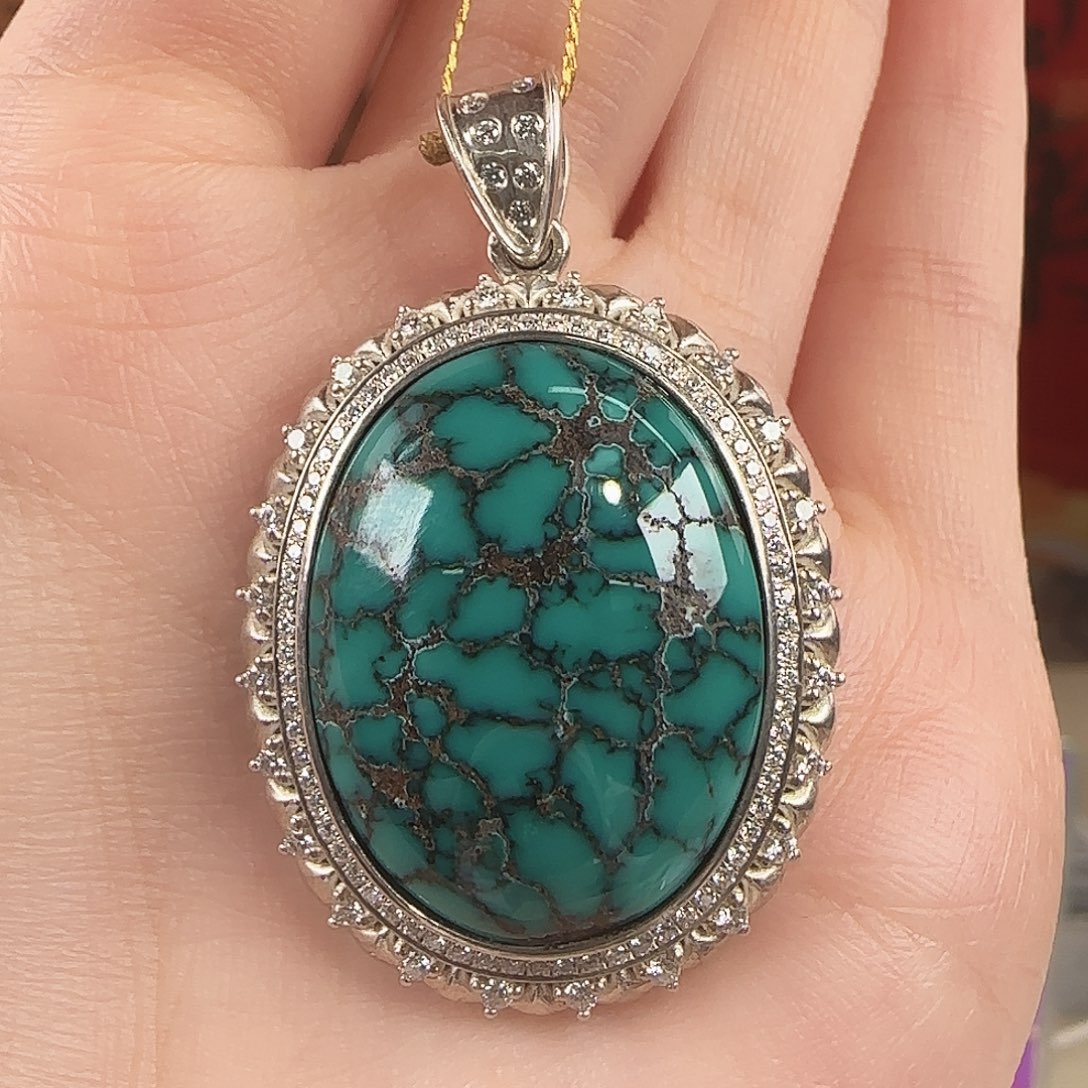 绿松石银S925镶嵌珠宝奇石