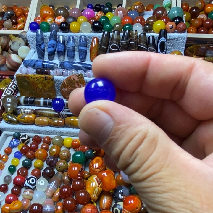 玛瑙/玉髓未镶嵌珠蓝14