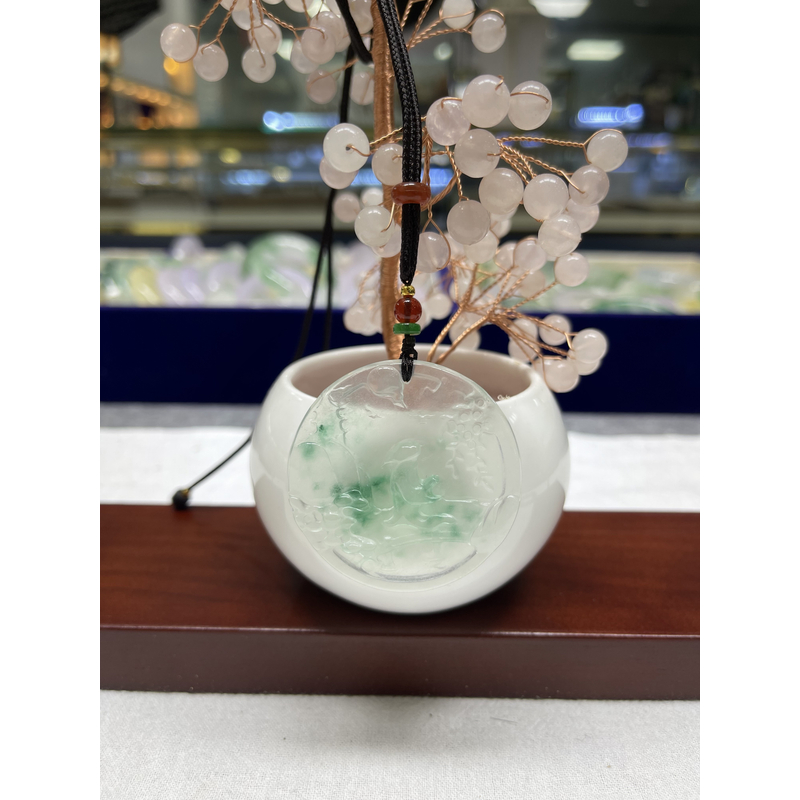 【闪购商品】飘花   望庐山水牌  吊坠未镶嵌A19