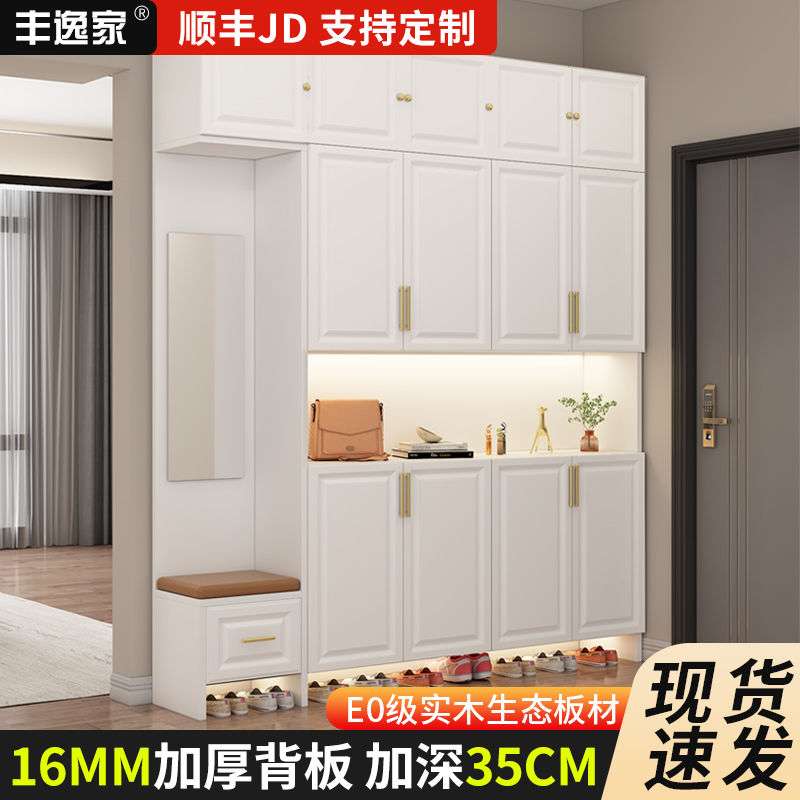 新疆西藏包邮实木入户鞋柜加厚背板鞋柜玄关隔断家用门口鞋柜超大