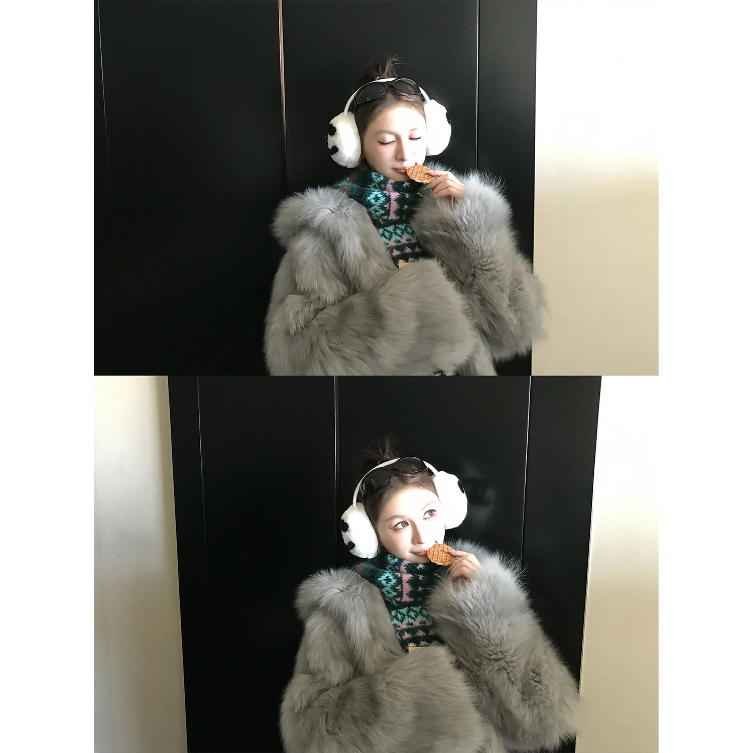 "月夜银霜"奢贵高品芬兰进口sagafurs狐狸毛整皮定染中古皮草外套