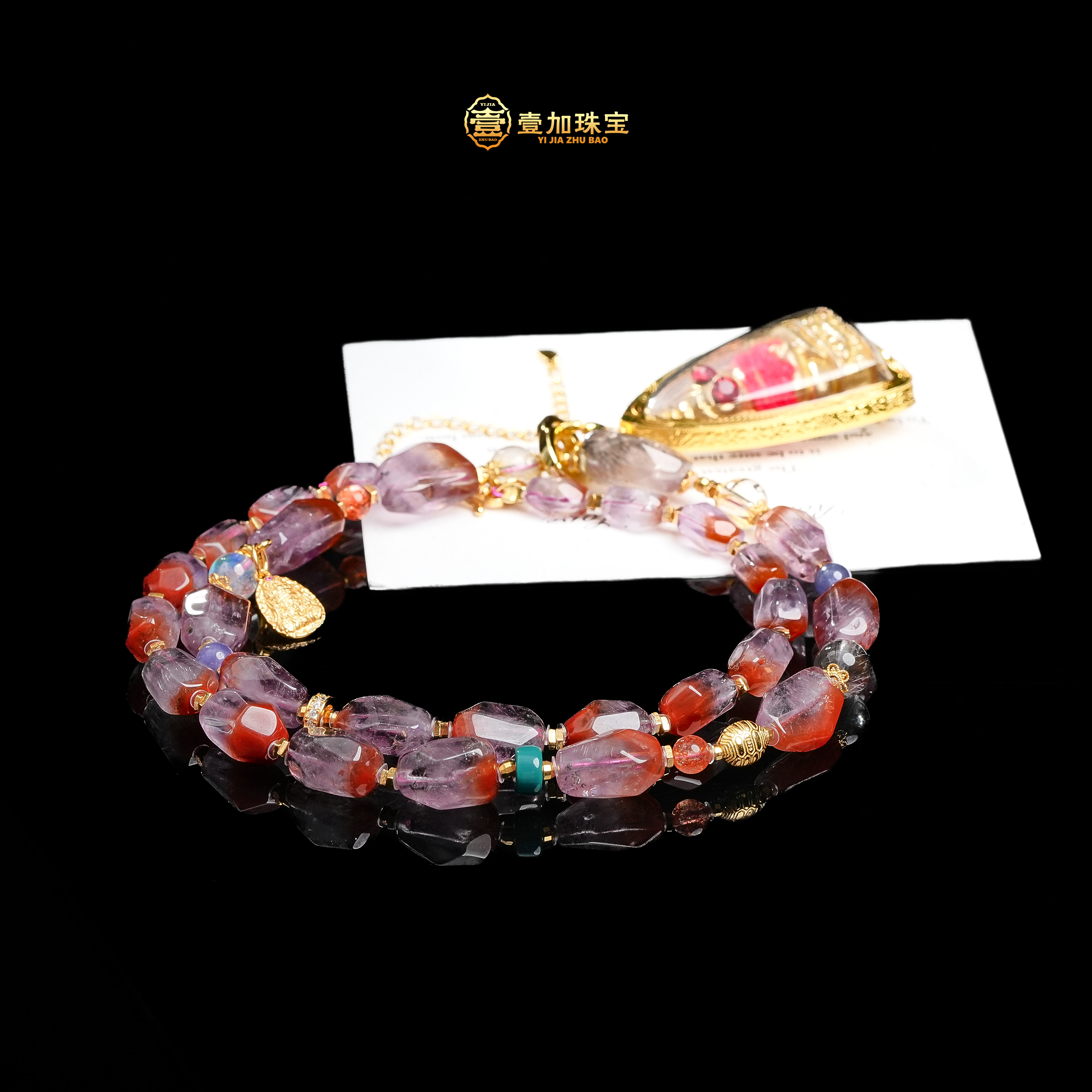 非金属玻璃吊坠 师姐|拍Y+诸X退散荆棘玫瑰项链多样性发一8923N