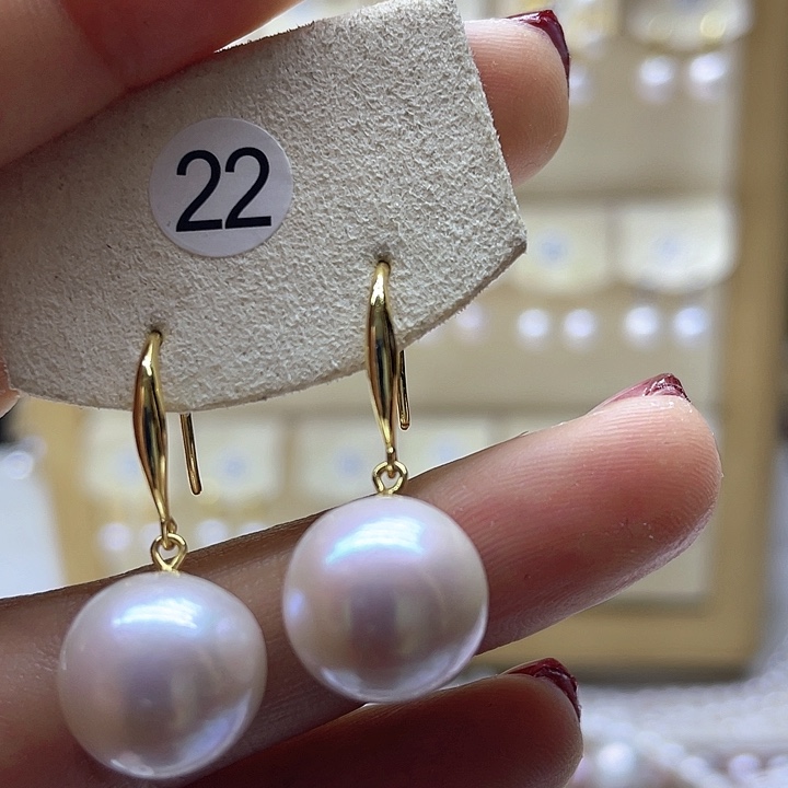 银S925镶嵌淡水珍珠耳饰