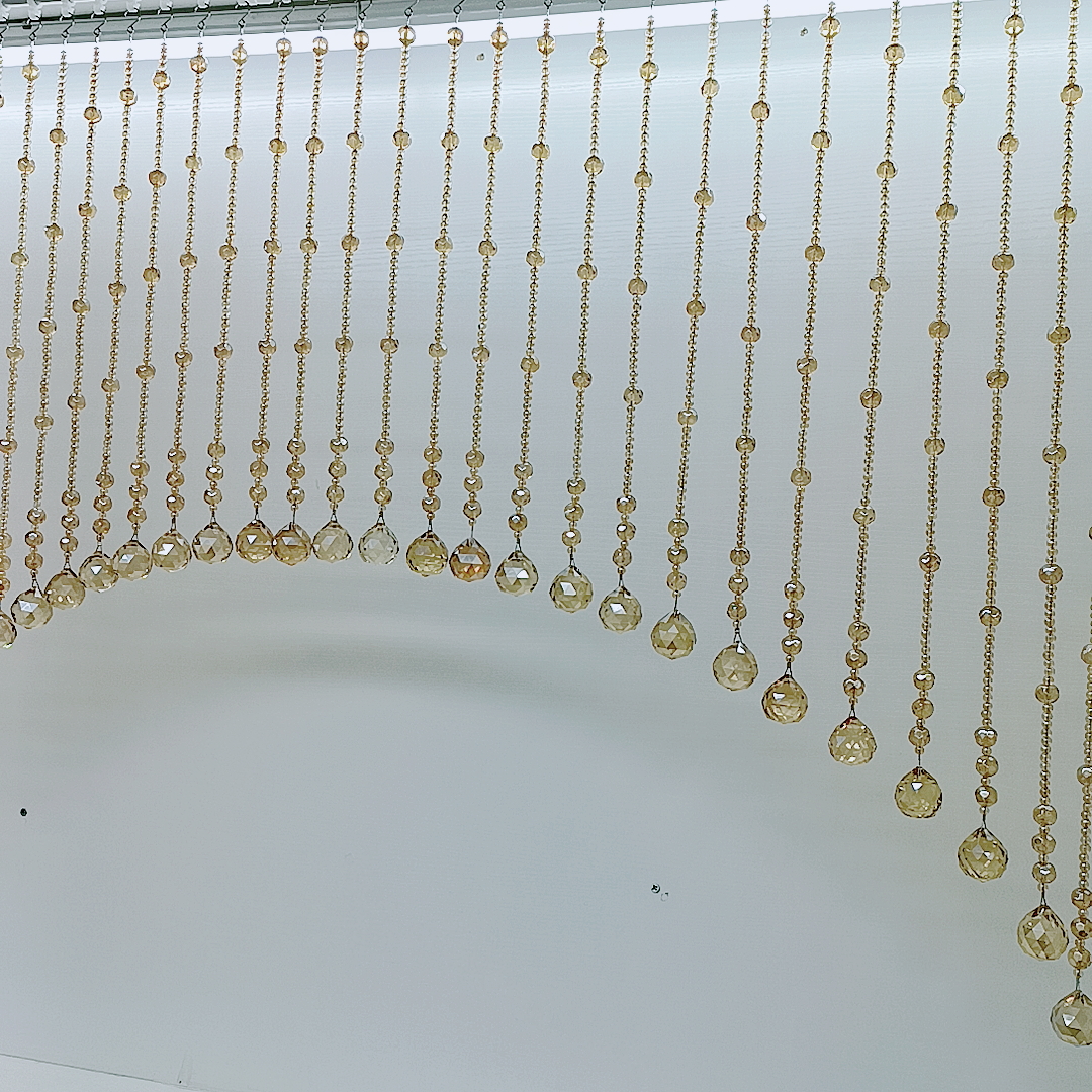 0074香槟金切面珠水晶帘客厅卧室阳台隔断帘