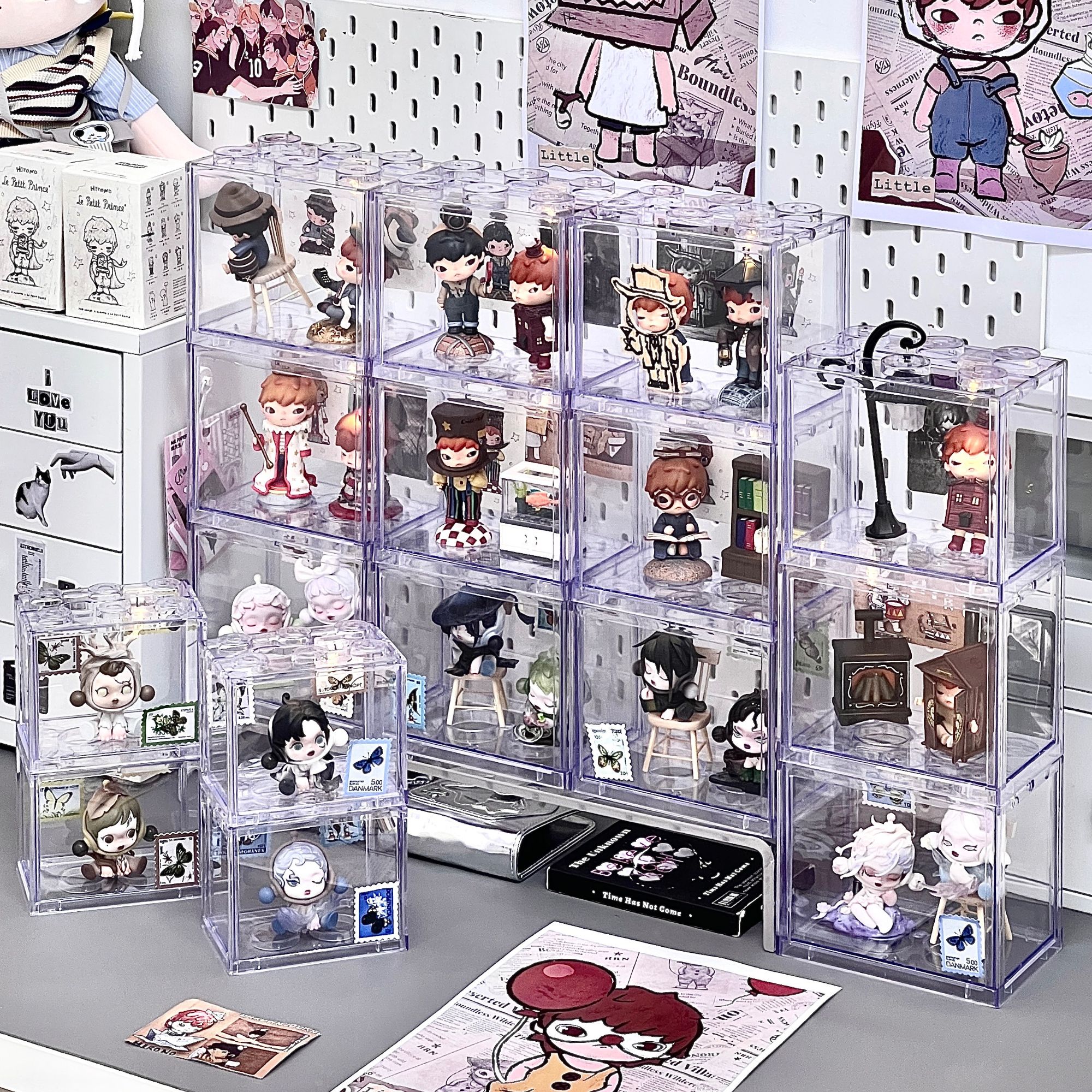 盲盒展示架收纳透明防尘手办玩具积木展示柜泡泡玛特展示盒拉布布