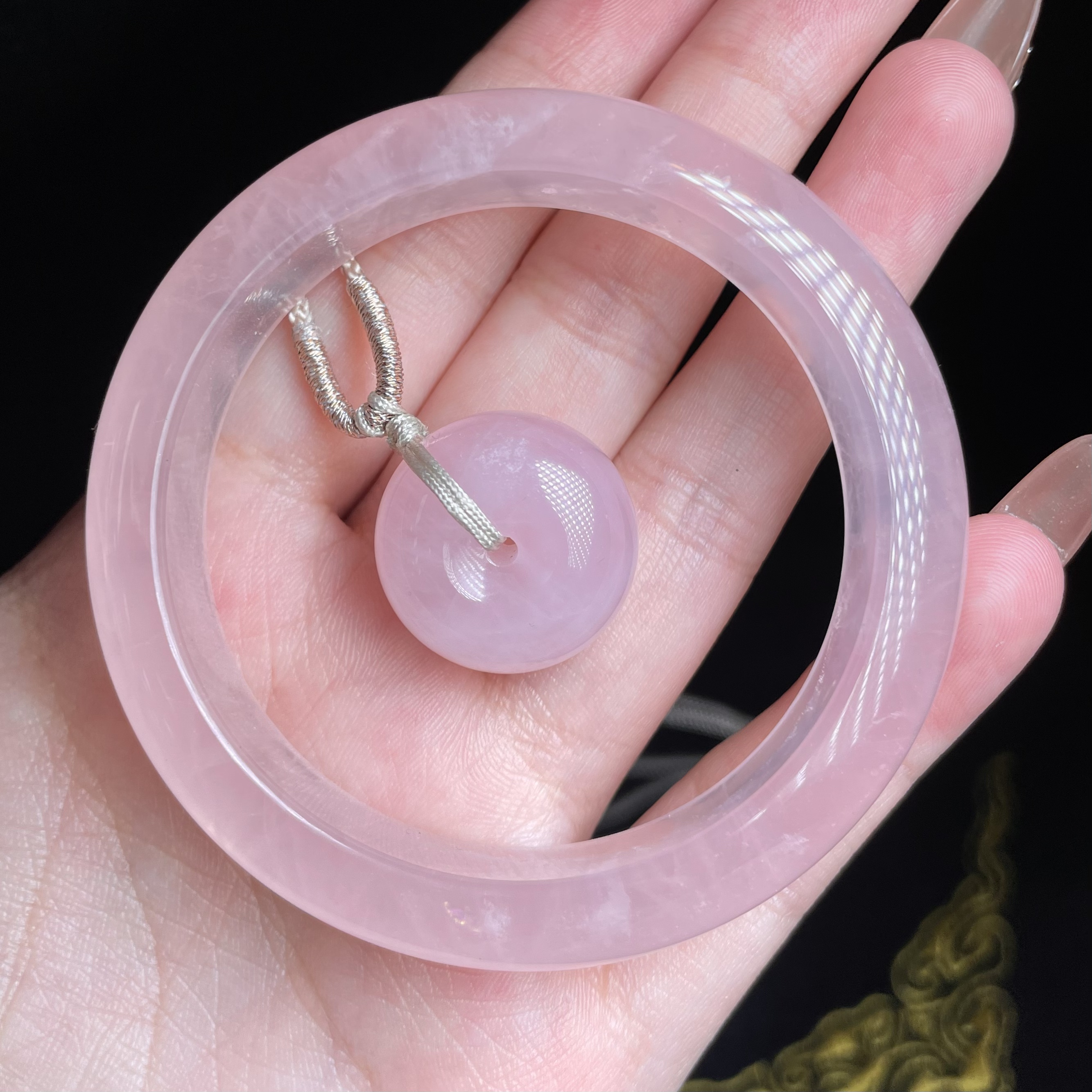 【玉总珠宝】粉晶手镯 多样性发一 CAN2800097