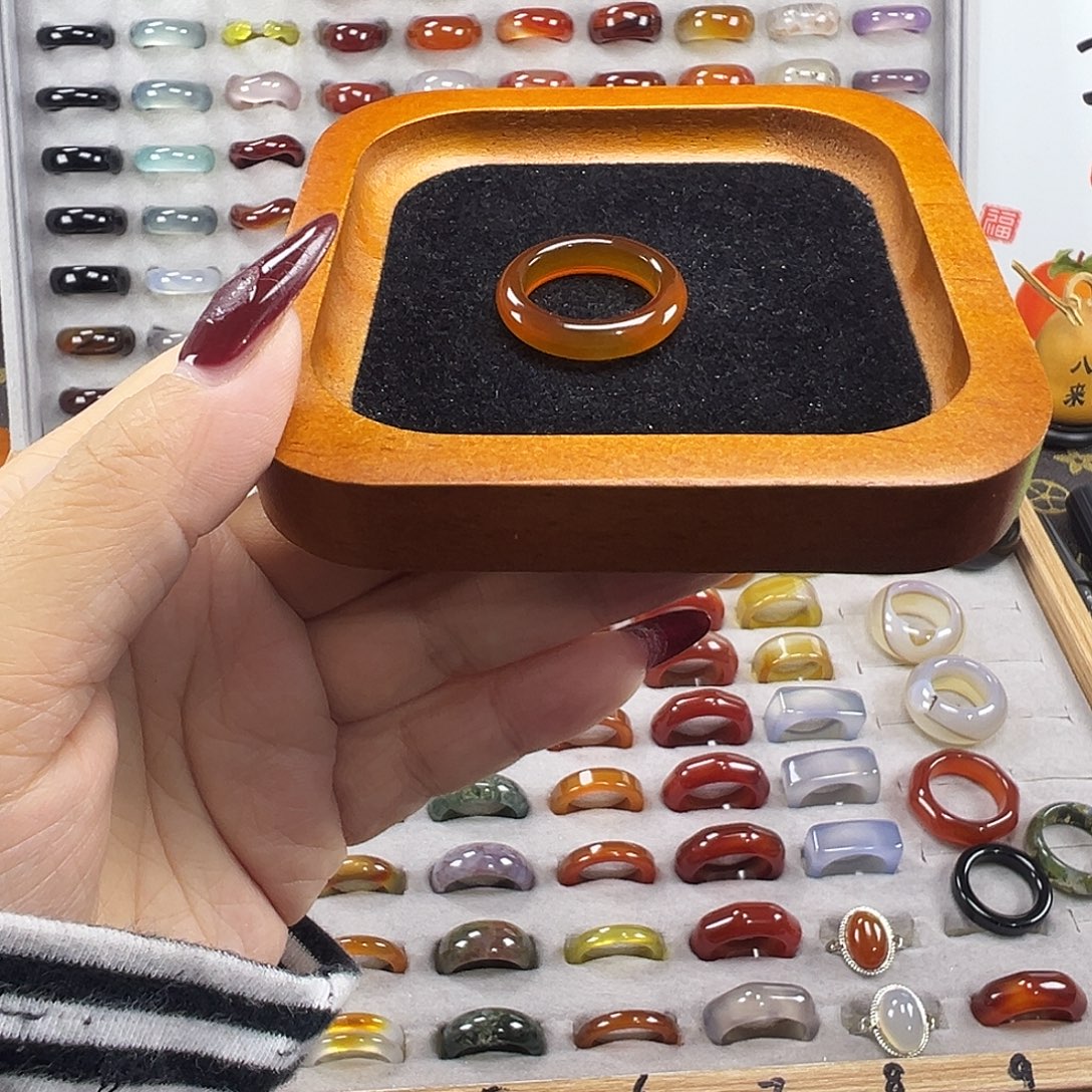 玛瑙/玉髓未镶嵌戒指B19不退换18.65港19